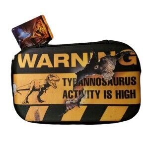 Jurassic World Pencil Case Warning Tyrannosaurus Activity is High NWT